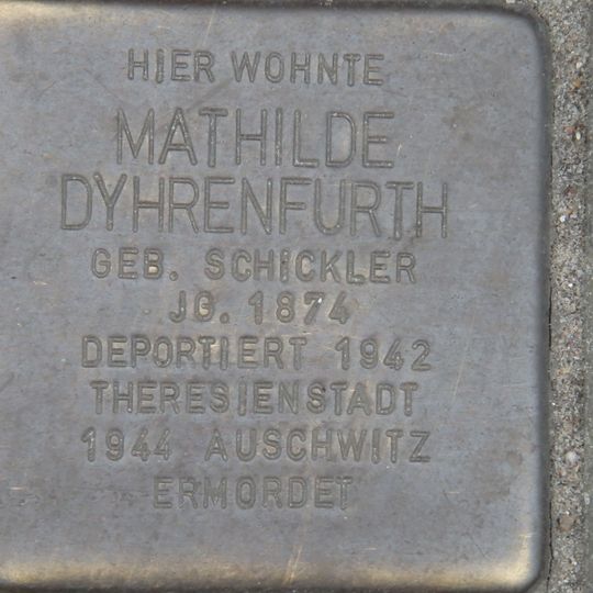 Stolperstein en memoria de Mathilde Dyhrenfurth