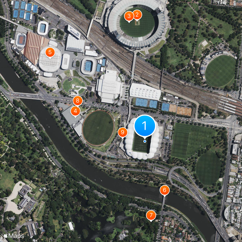 Melbourne Rectangular Stadium Map