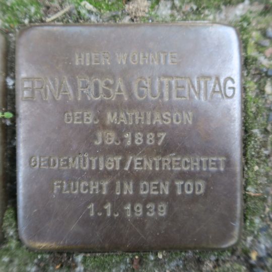 Stolperstein en memoria de Erna Rosa Gutentag