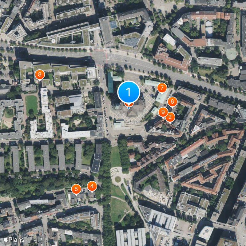 St. Michaelis Church, Hamburg Mapa