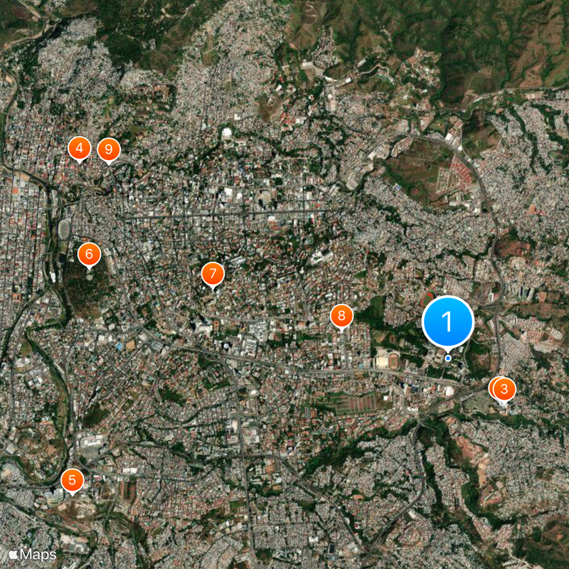 National Autonomous University of Honduras Map