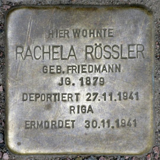 Stolperstein en memoria de Rachela Rössler