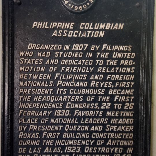 Philippine Columbian Association historical marker