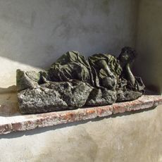 Socha svaté Rozálie u kostela Čtrnácti svatých pomocníků v Radkovicích u Hrotovic