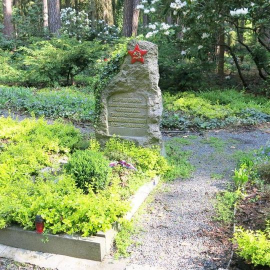 Pomník padlému rudoarmějci na Lesním hřbitově v Novém Boru