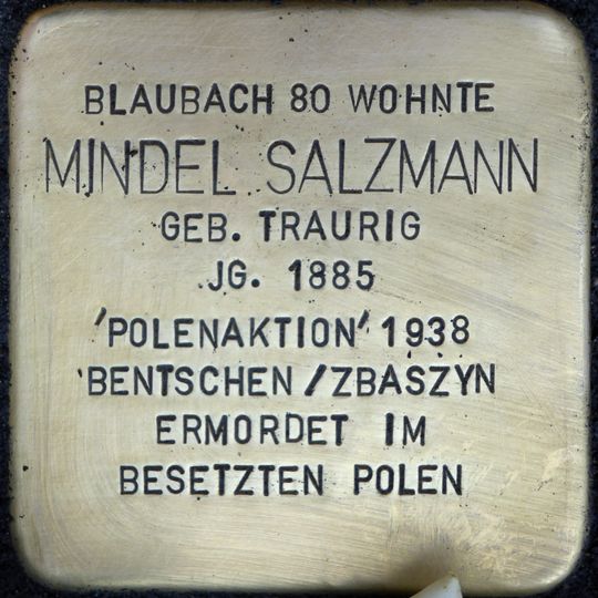 Stolperstein à la mémoire de Mindel Salzmann