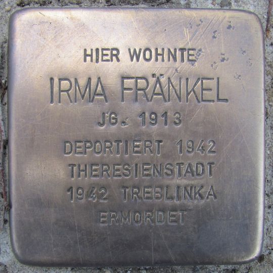 Stolperstein en memoria de Irma Fränkel