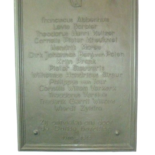 Plaquette in het stadhuis