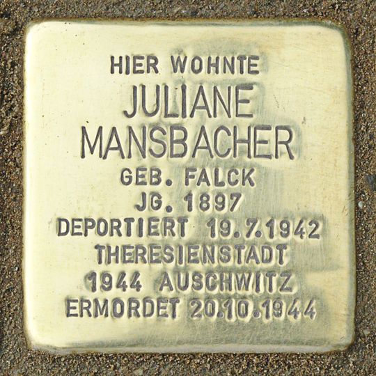 Stolperstein en memoria de Juliane Mansbacher