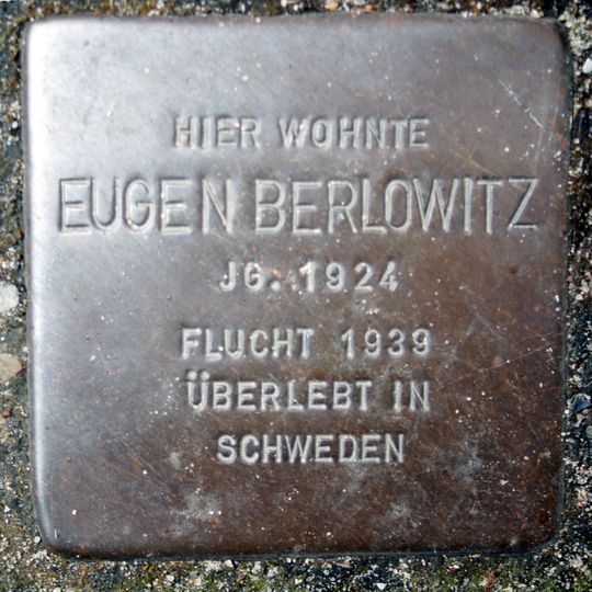Stolperstein à la mémoire d’Eugen Berlowitz