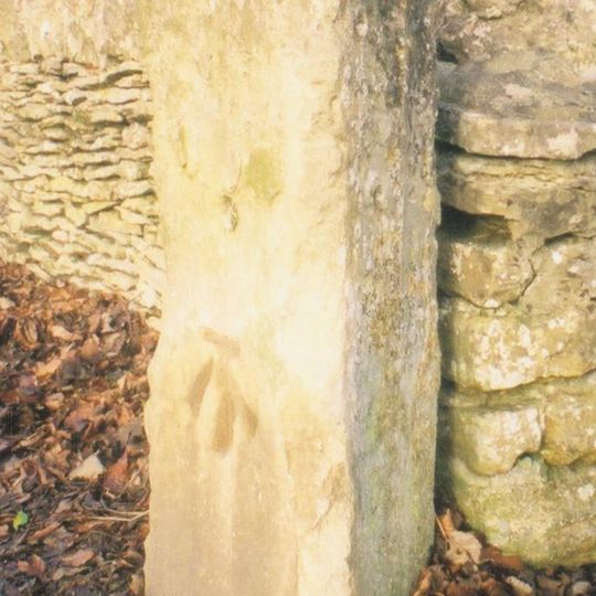 Milestone, Shilton Road; by No.26, N of garage