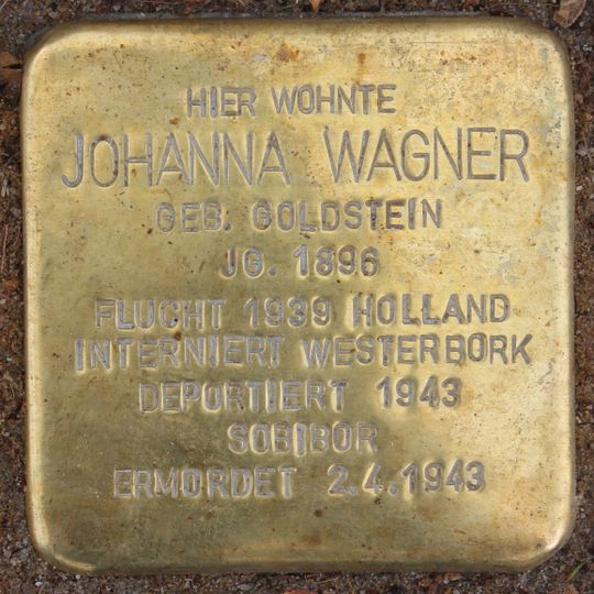 Stolperstein en memoria de Johanna Wagner