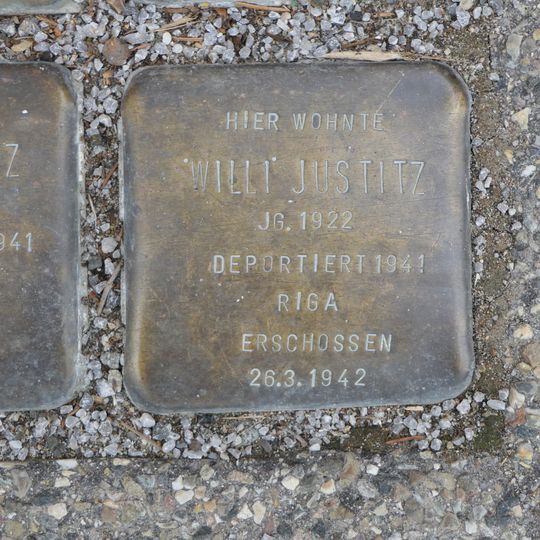 Stolperstein à la mémoire de Willi Justitz