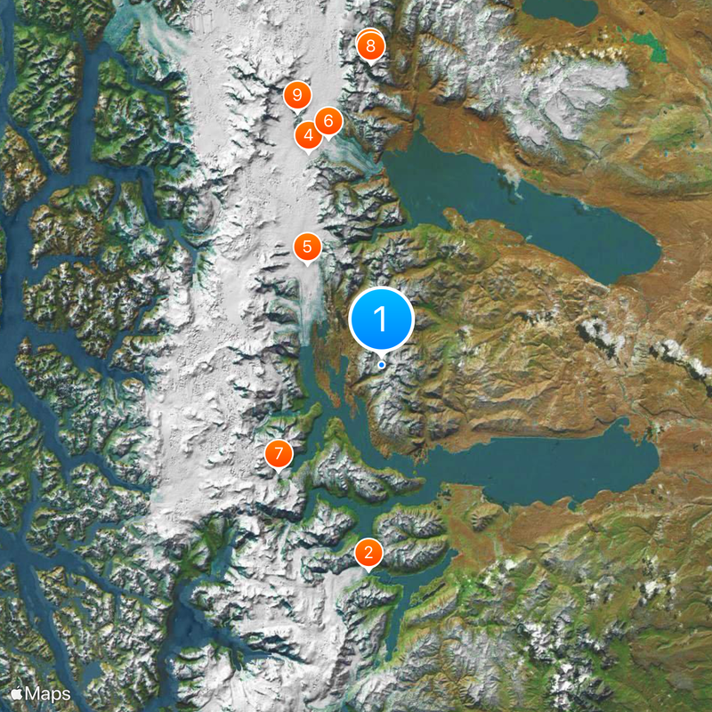Parc national Los Glaciares Carte