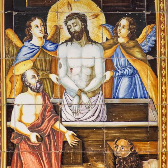 Retablo cerámico del Entierro de Cristo