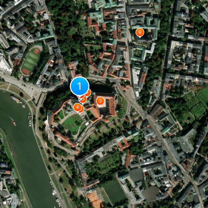 Wawel-Kathedrale Karte