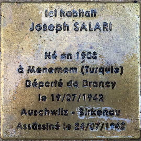 Stoleperstein à la mémoire de Joseph Salari