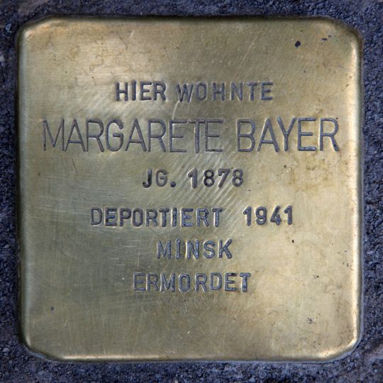 Stolperstein dedicated to Margarete Bayer