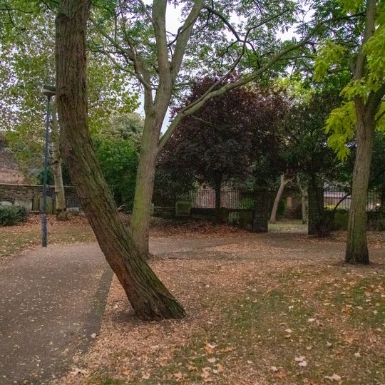 Walls Of Former Graveyard On Perimeter Of Recreation Ground