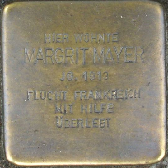 Stolperstein à la mémoire de Margrit Mayer