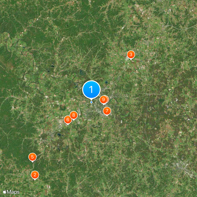 Contea di Maury Mappa