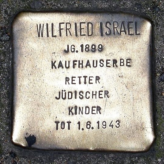 Stolperstein dedicated to Wilfrid Israel