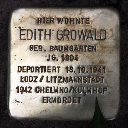 Stolperstein en memoria de Edith Growald