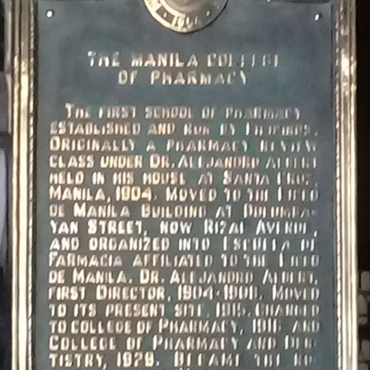 The Manila College of Pharmacy historical marker