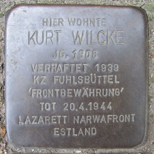 Stolperstein en memoria de Kurt Wilcke