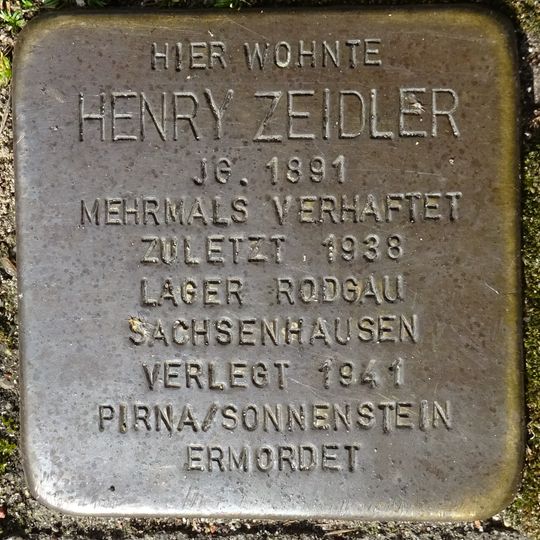 Stolperstein en memoria de Henry Zeidler