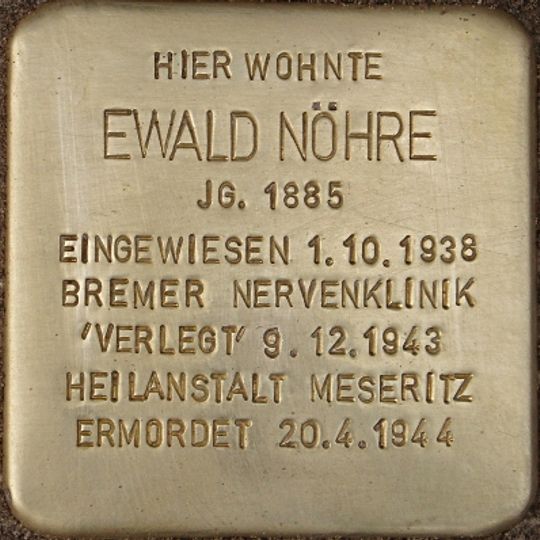 Stolperstein en memoria de Ewald Nöhre