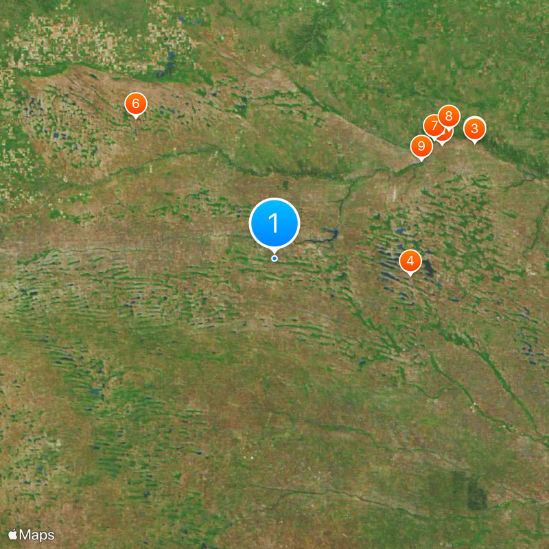 Contea di Cherry Mappa