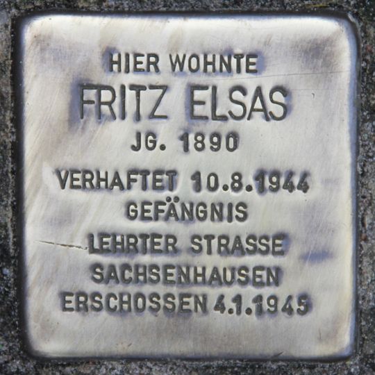 Stolperstein en memoria de Fritz Elsas