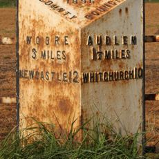 Milepost, between Bruerton Hall and Bruerton village