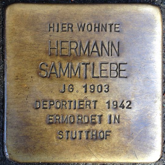 Stolperstein dedicated to Hermann Sammtlebe