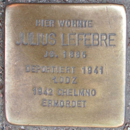 Stolperstein en memoria de Julius Lefebre