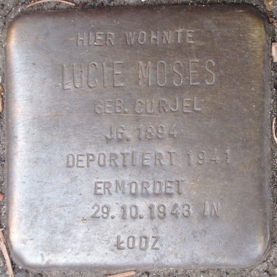 Stolperstein dedicated to Lucie Moses
