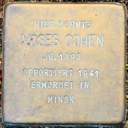 Stolperstein en memoria de Moses Cohen