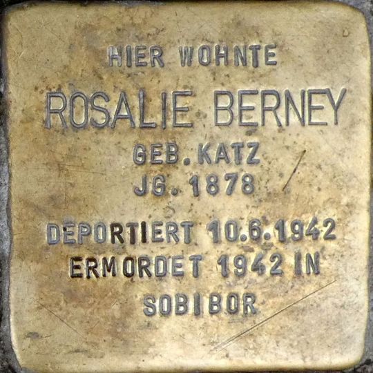 Stolperstein en memoria de Rosalie Berney geb. Katz