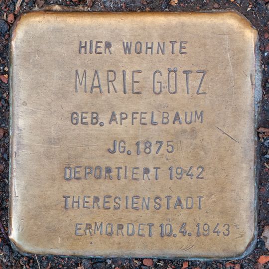Stolperstein dedicated to Marie Götz