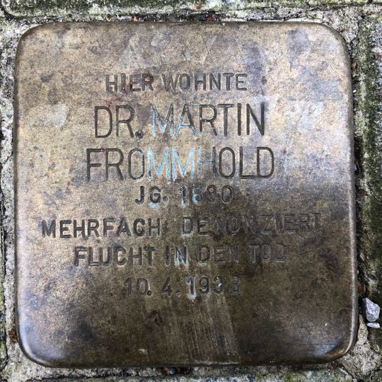 Stolperstein dedicated to Martin Frommhold