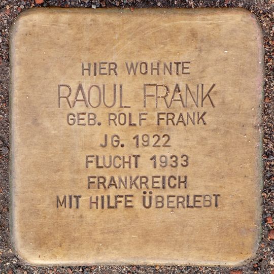 Stolperstein dedicated to Raoul Frank