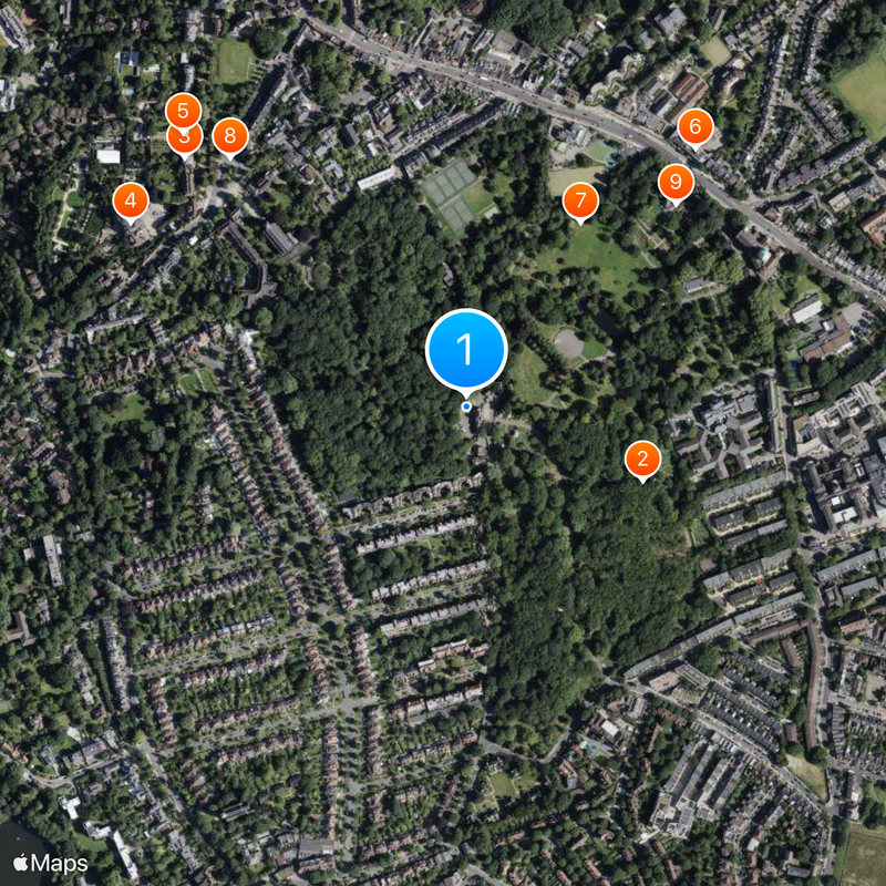 Cemitério de Highgate Mapa