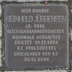 Stolperstein en memoria de Reinhold Jürgensen