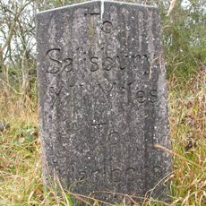 Milepost, Brigmerston Plantation; 150m S of MOD red gate