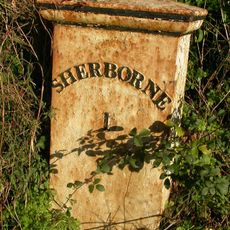 Milepost, just N of the school