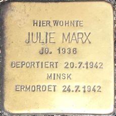 Stolperstein dedicated to Julie Marx
