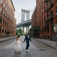 Dumbo Manhattan Bridge and the Empire State Building famous photo location