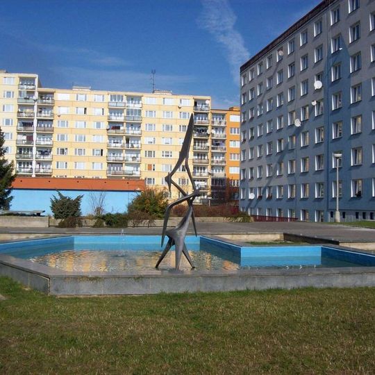 Plastika Volavka u ulice Karla Steinera v Plzni