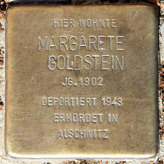 Stolperstein en memoria de Margarete Goldstein